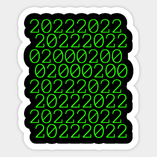 2022 binary code in green Sticker